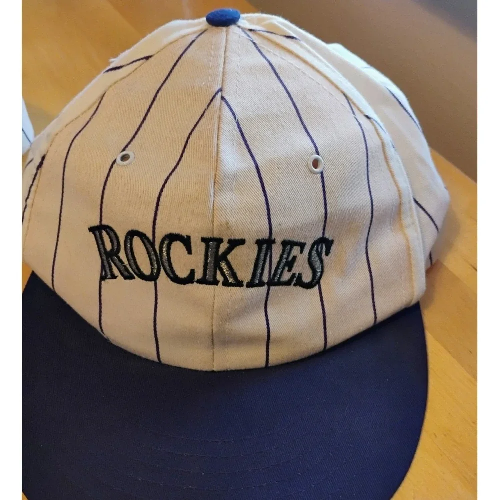 Denver Colorado Rockies Invesco Baseball Cap Snapback Hat Pin Stripe RN38106